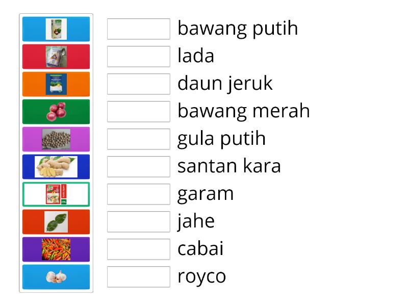 menghubungkan gambar dengan kata - Match up