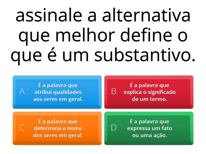 Atividade Sobre Substantivo - Quiz