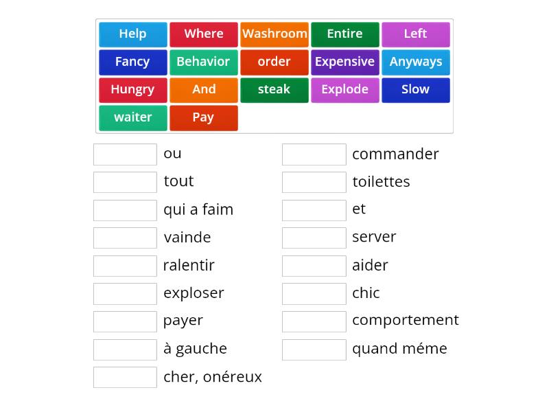 french-wordwall-match-up