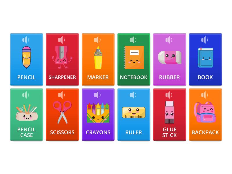 SCHOOL SUPPLIES - Flip tiles
