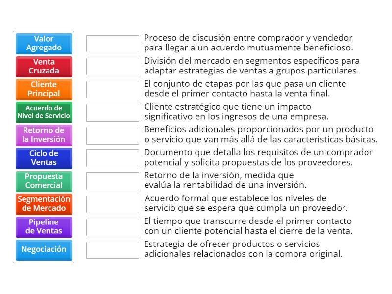 Vocabulario match up