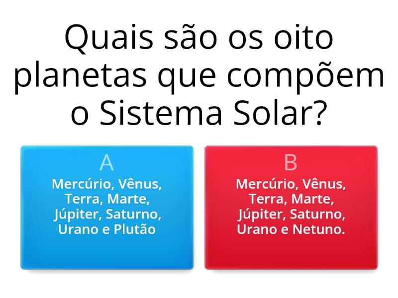 Atividade Sobre O Sistema Solar Para O 5º Ano Questionário 