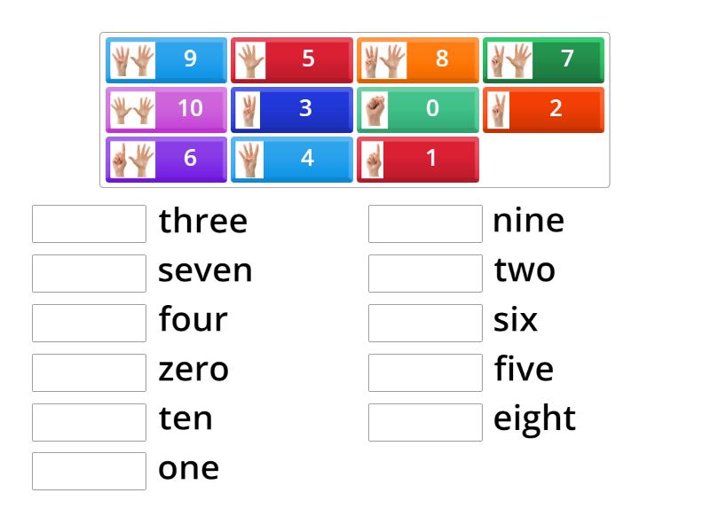Lets revise our number names - Une las parejas