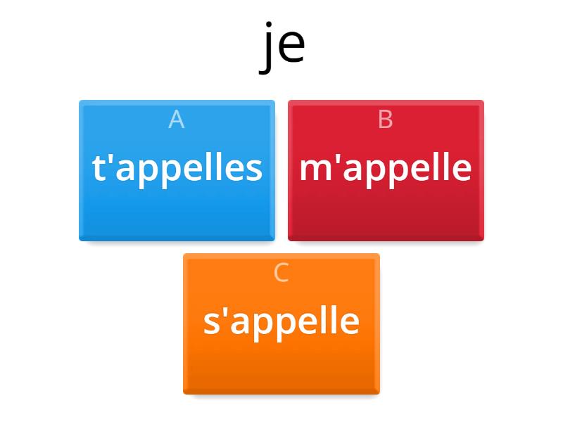 verbe s'appeler - Quiz