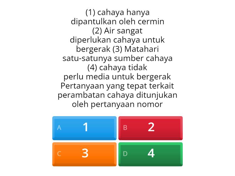 CAHAYA DAN SIFATNYA - Quiz