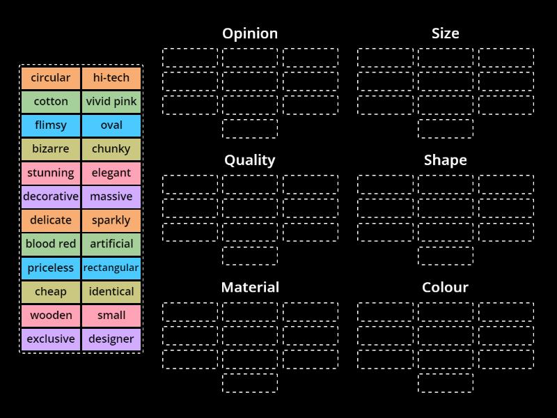 Adjective Order - Group sort