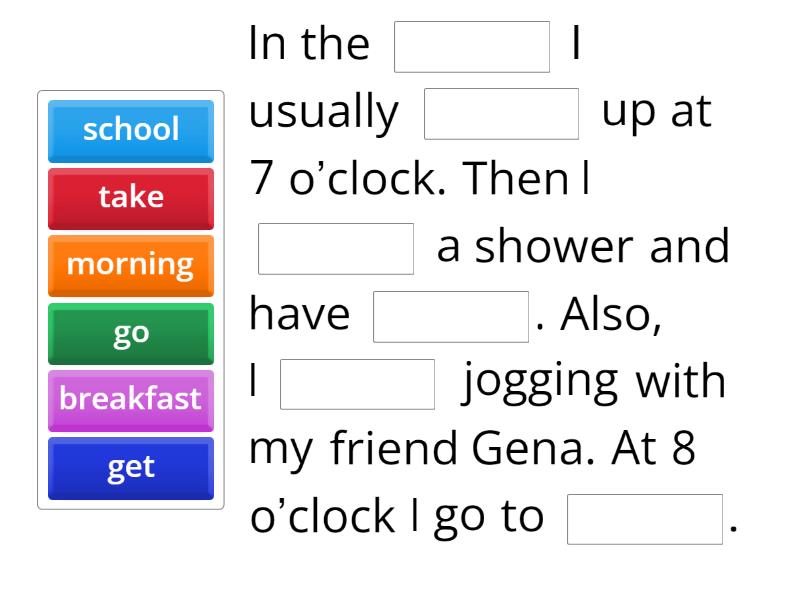 Daily routine - Missing word