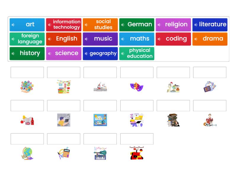 SCHOOL SUBJECTS - Match up