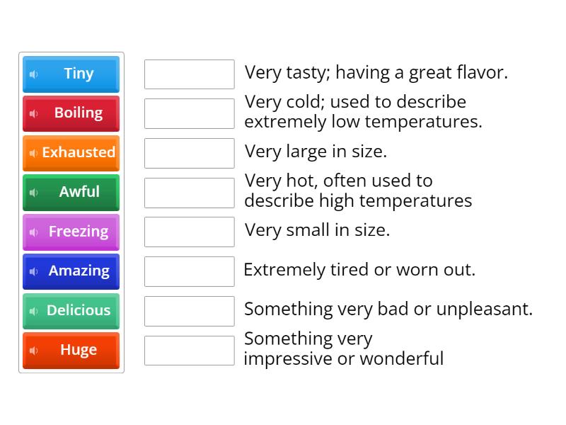 Match the words with their meaning - Match up