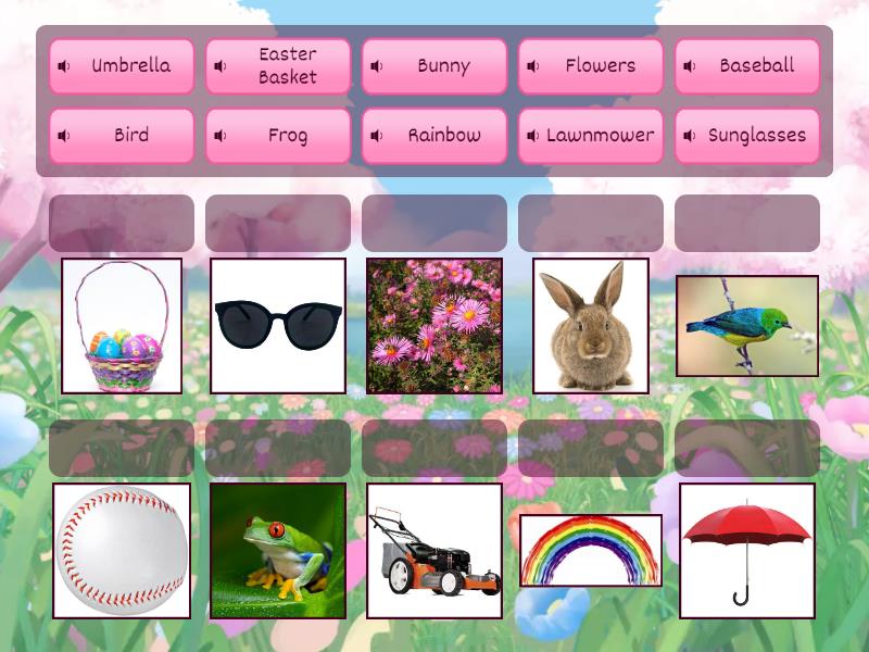 Spring vocabulary words wordwall match up