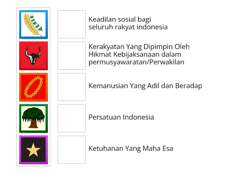 Simbol-simbol Pancasila - Match up