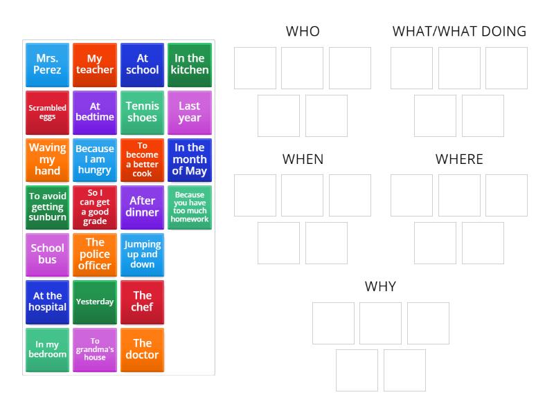 WH- Question Sort - Group sort