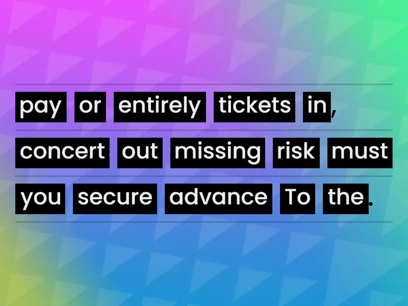 Make sentences with words Unjumble