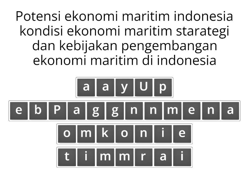 Penguatan Ekonomi Maritim Dan Agrikultur Di Indonesia - Anagram