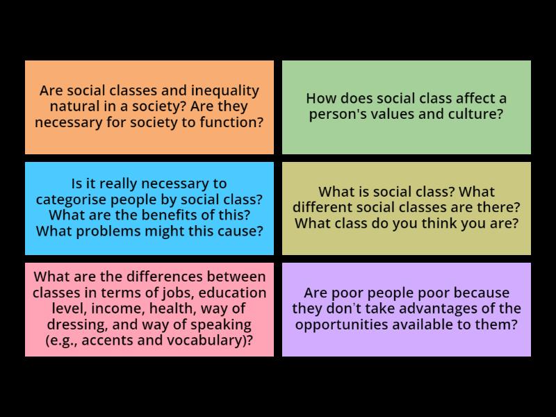 explain the 5 levels of social classes