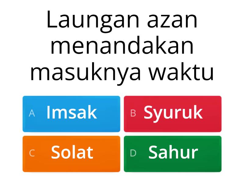 Azan Dan Iqamah Tahun 4 Quiz