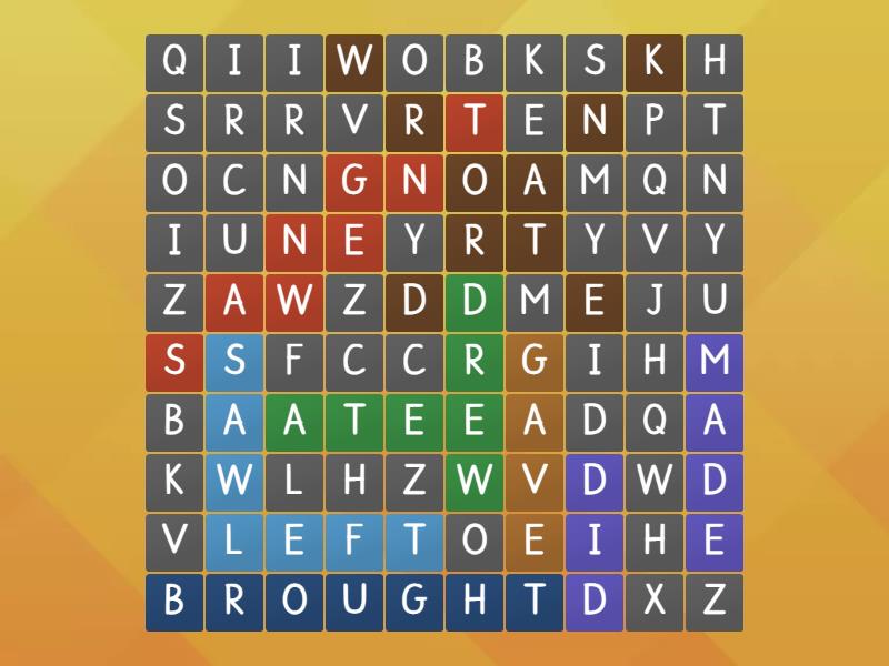 Spotlight 4 irregular verbs - Wordsearch