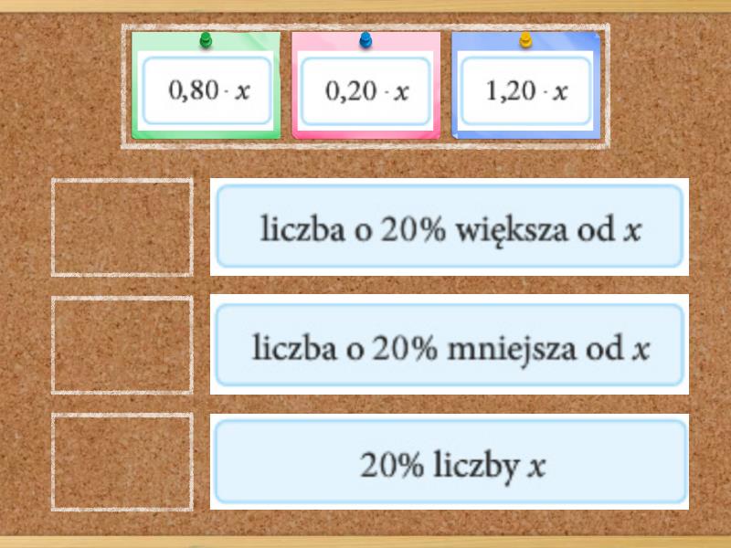 Zadania Z Procentami Klasa 8 Zadania tekstowe z procentami - Match up