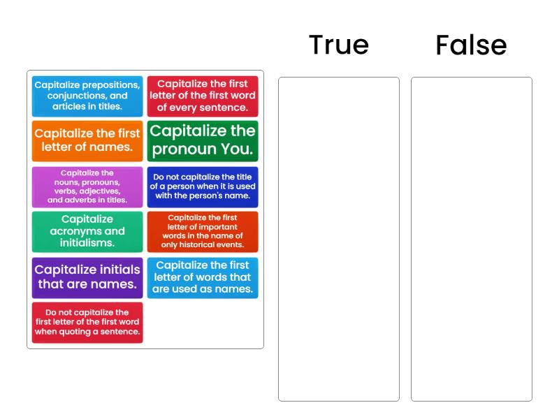 Capitalization Rules - Group sort