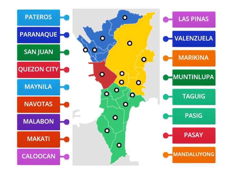 Mga Lungsod Sa Pambansang Punong Rehiyon - Labelled Diagram