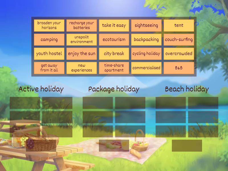 Holiday types - Group sort