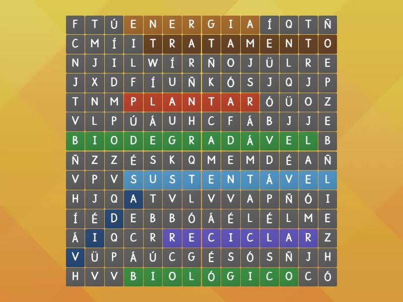 Sopa de letras (Jogo 1) - Caça-palavras