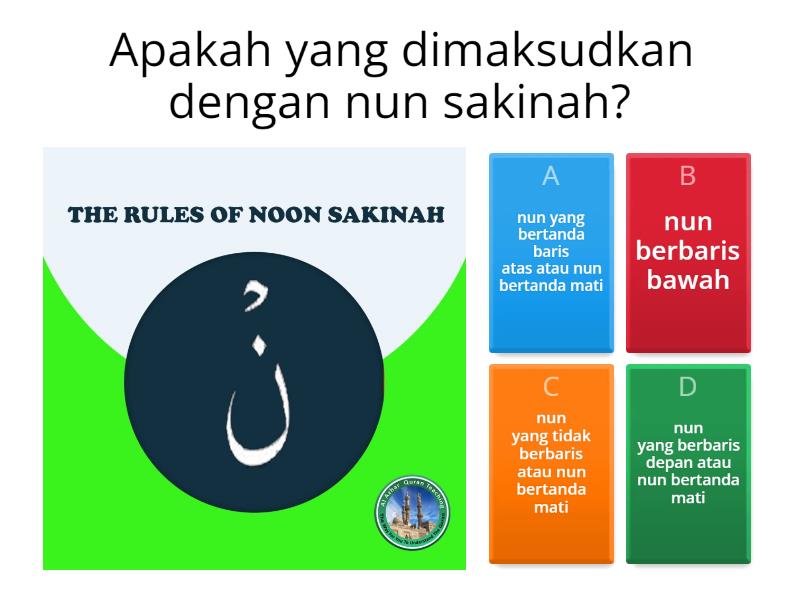 HUKUM NUN MATI DAN TANWIN - Quiz