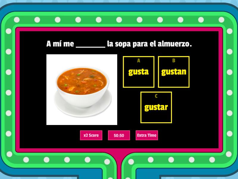 Gustar + Nouns - Gameshow Quiz