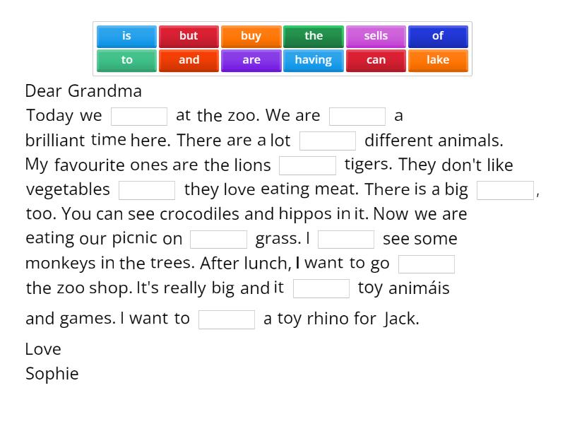 Task 5 Sophie Writes a Postcard SPRINGBOARD Complete the sentence