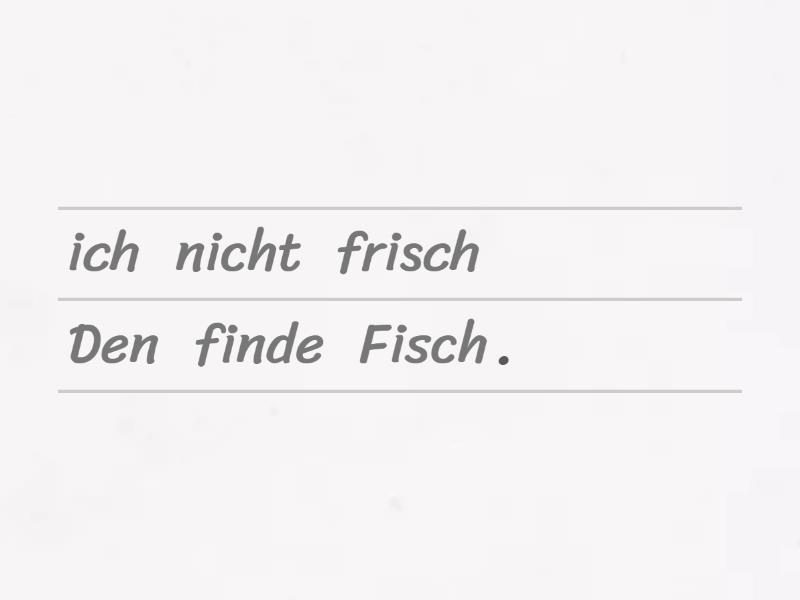 Inverted word order essen trinken unjumble