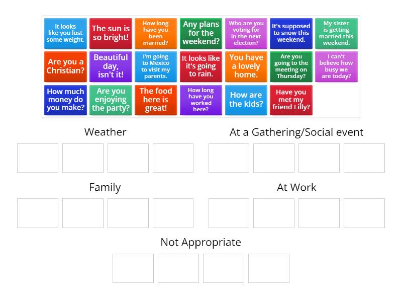 Small Talk - Group sort