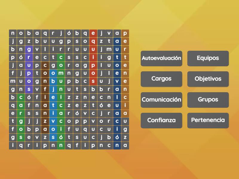 Sopa De Letras Trabajo En Equipo Wordsearch