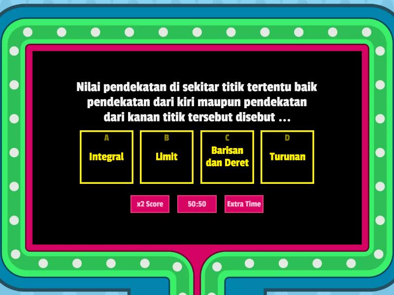 KUIS Definisi Limit Fungsi dan Nilainya - Gameshow quiz