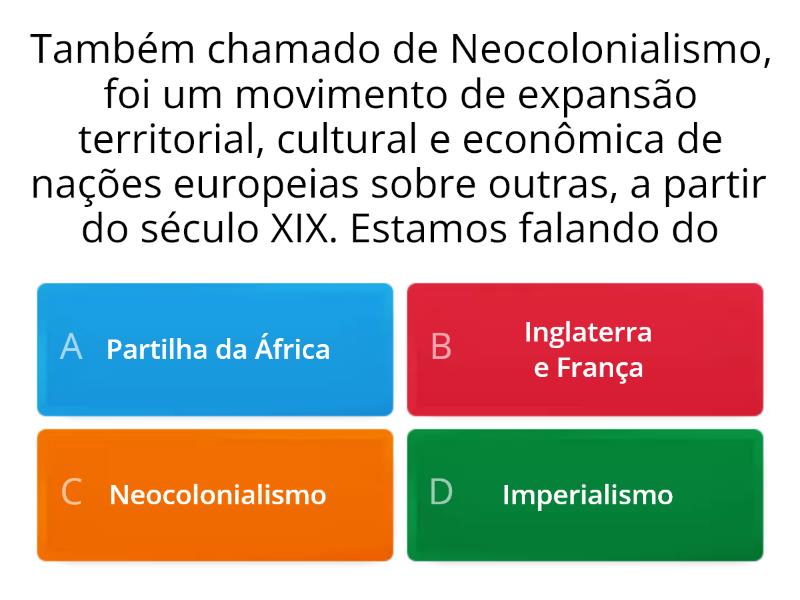 NEOCOLONIALISMO E IMPERIALISMO - Quiz