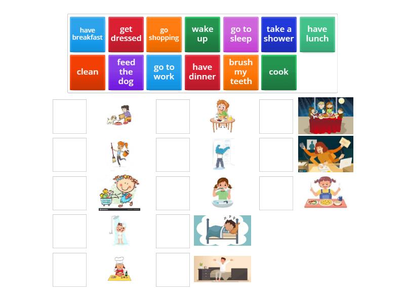daily routine - Match up