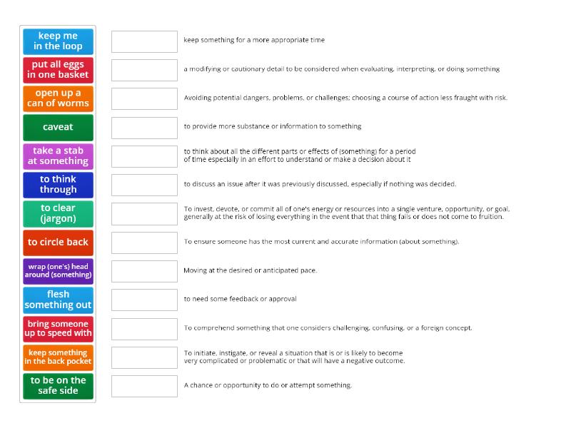 13 Slangs, Jargons and Buzzwords - Match up