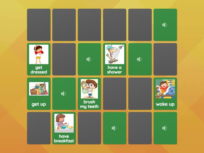 Daily Routine Vocabulary Grade 2 Matching Pairs