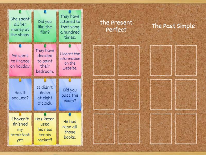 The present perfect and the past simple posortuj