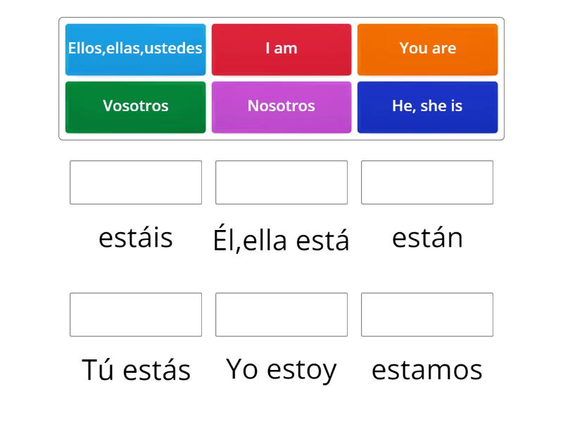 Verbo estar - Une las parejas