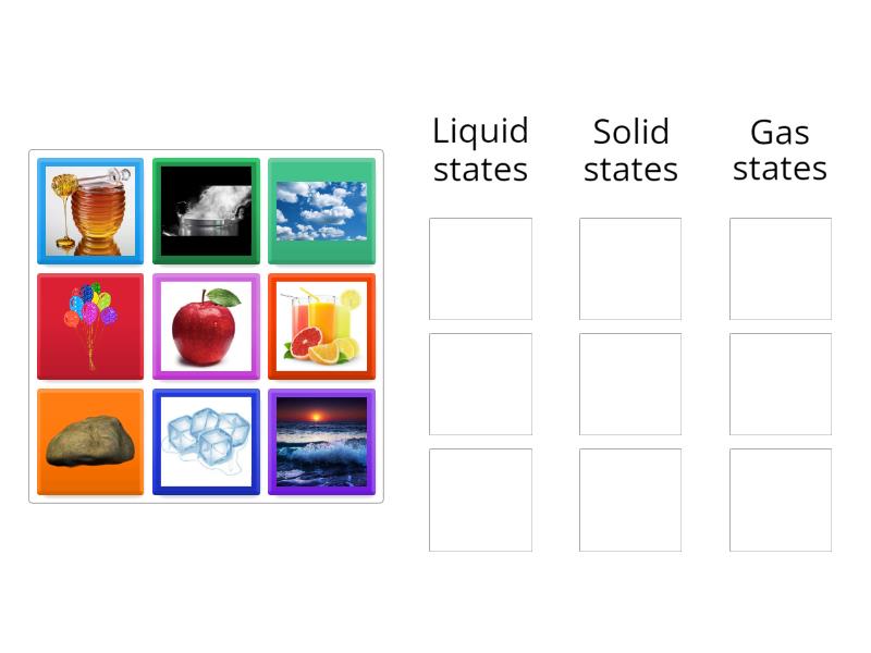 Solid, liquid, and gas - Group sort