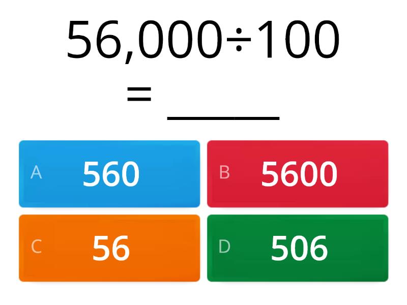 Divide by 10 and 100 - Quiz