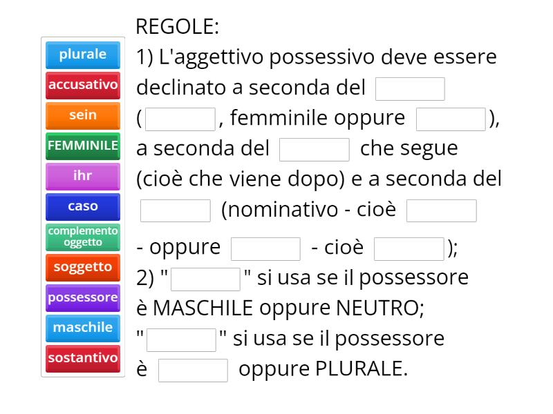 Grammatik | Deutsch | Aggettivi possessivi: teoria ed esempi - Complete ...