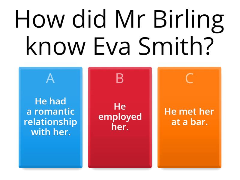 Mr Birling Bumper Quiz Test