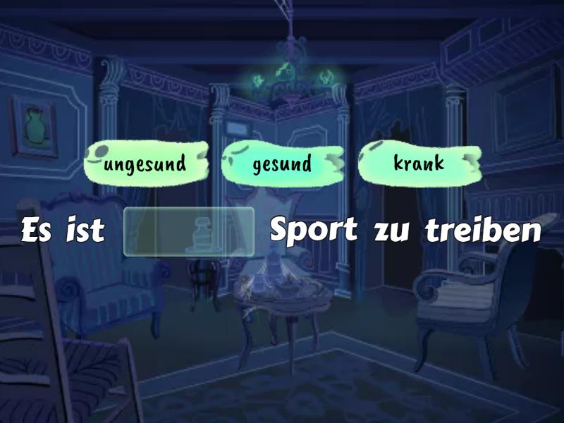 Sprawdzian Jez Niemiecki 2 Gim Krank & Gesund Setzen Sie ein: gesund, krank, ungesund - Complete the sentence