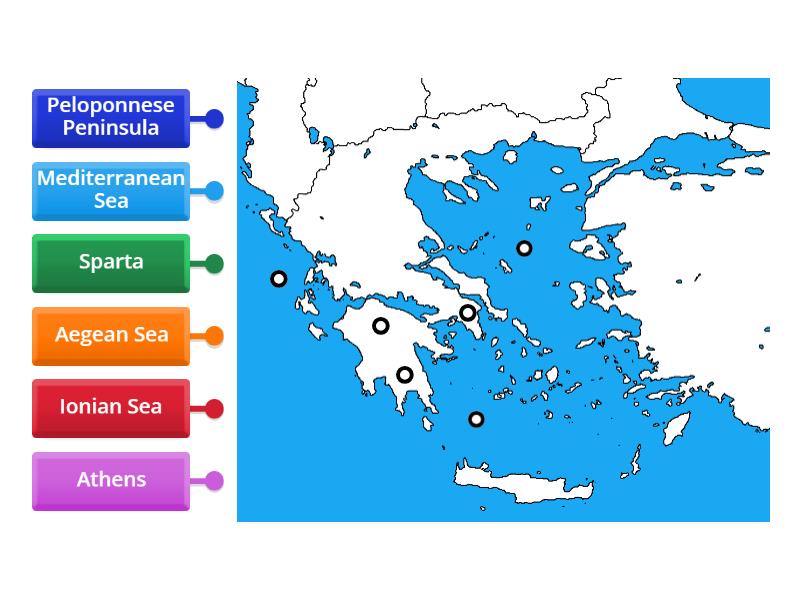 Ancient Greece Map Labelled diagram