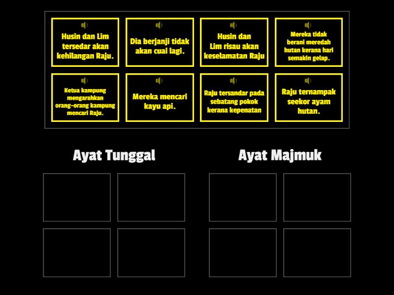 Mengenal Pasti Ayat Tunggal Dan Ayat Majmuk Group Sort 3358