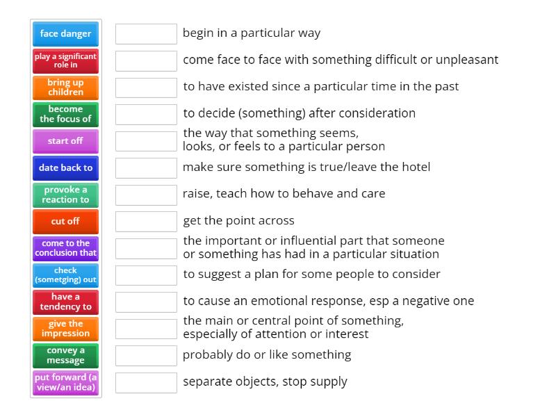 Phrasal Verbs - Une las parejas