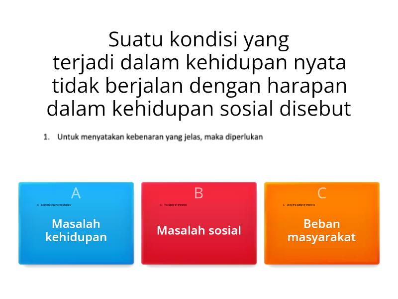 Masalah Sosial - Quiz