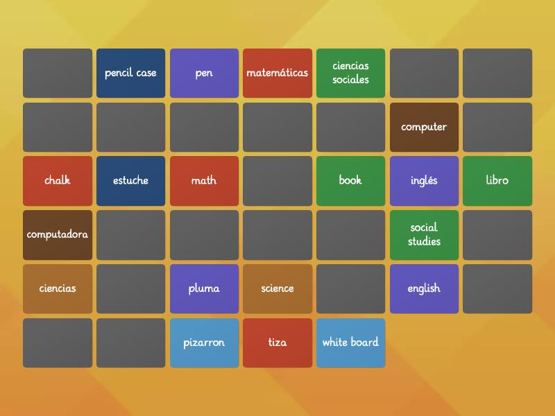 spanish match - Matching pairs