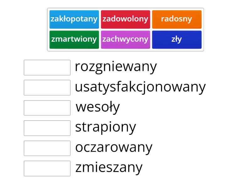 Wyrazy Bliskoznaczne Do Słowa Rodzina WYRAZY BLISKOZNACZNE - Połącz w pary